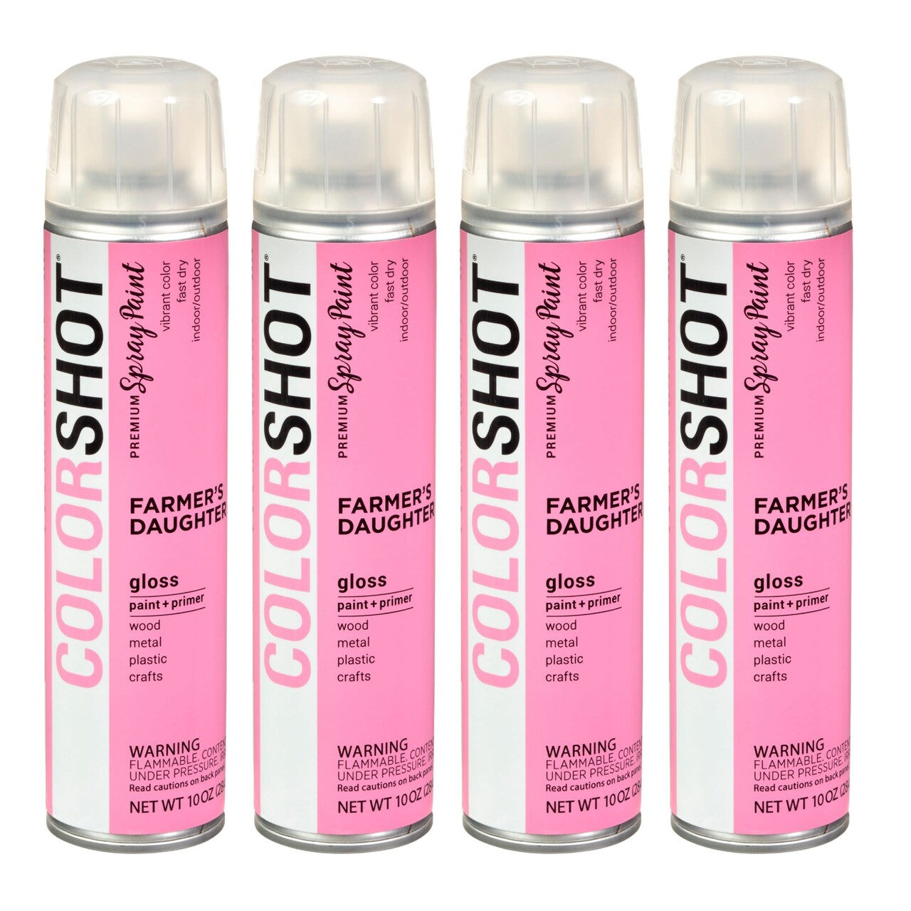 COLORSHOT Gloss Spray Paint Farmer&#x27;&#x27;s Daughter (Pink) 10 oz. 4 Pack